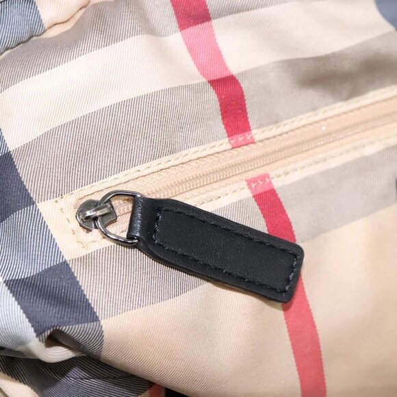 BURBERRY Nova Check Tote Bag Nylon Black Silver Auth ep7664 - Picture 10 of 16